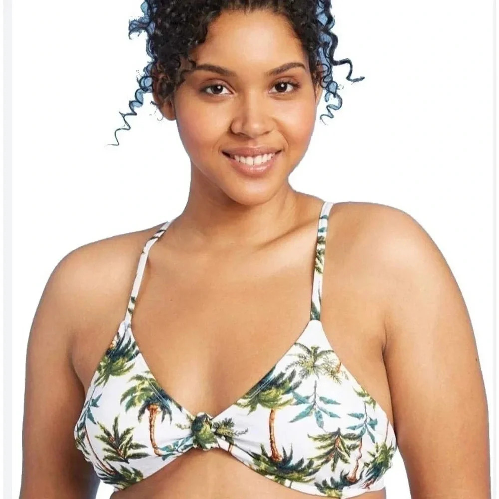 Xhilaration palm print bikini top small